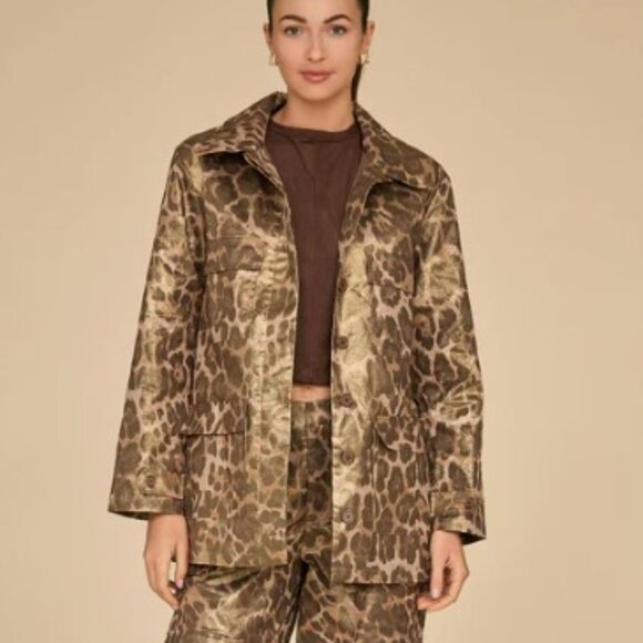 Milan Gold Dusted Leopard Cargo Jacket from Noli - Picture 2 of 8